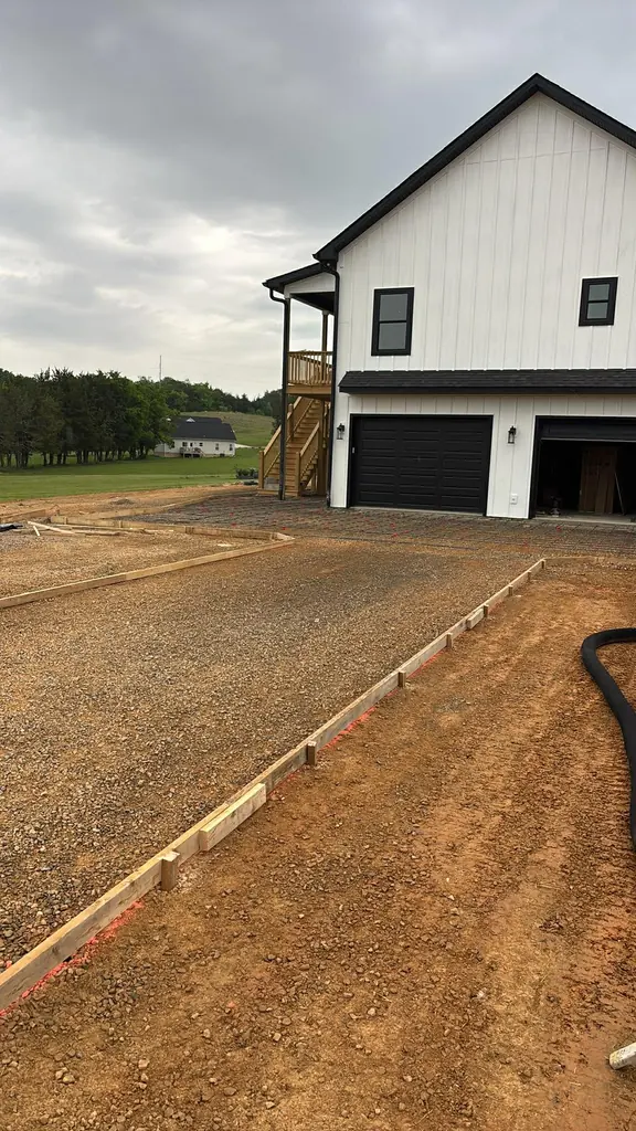 Step 02: layout and grading on a Maryville Concrete Pros job in Maryville, Tennessee