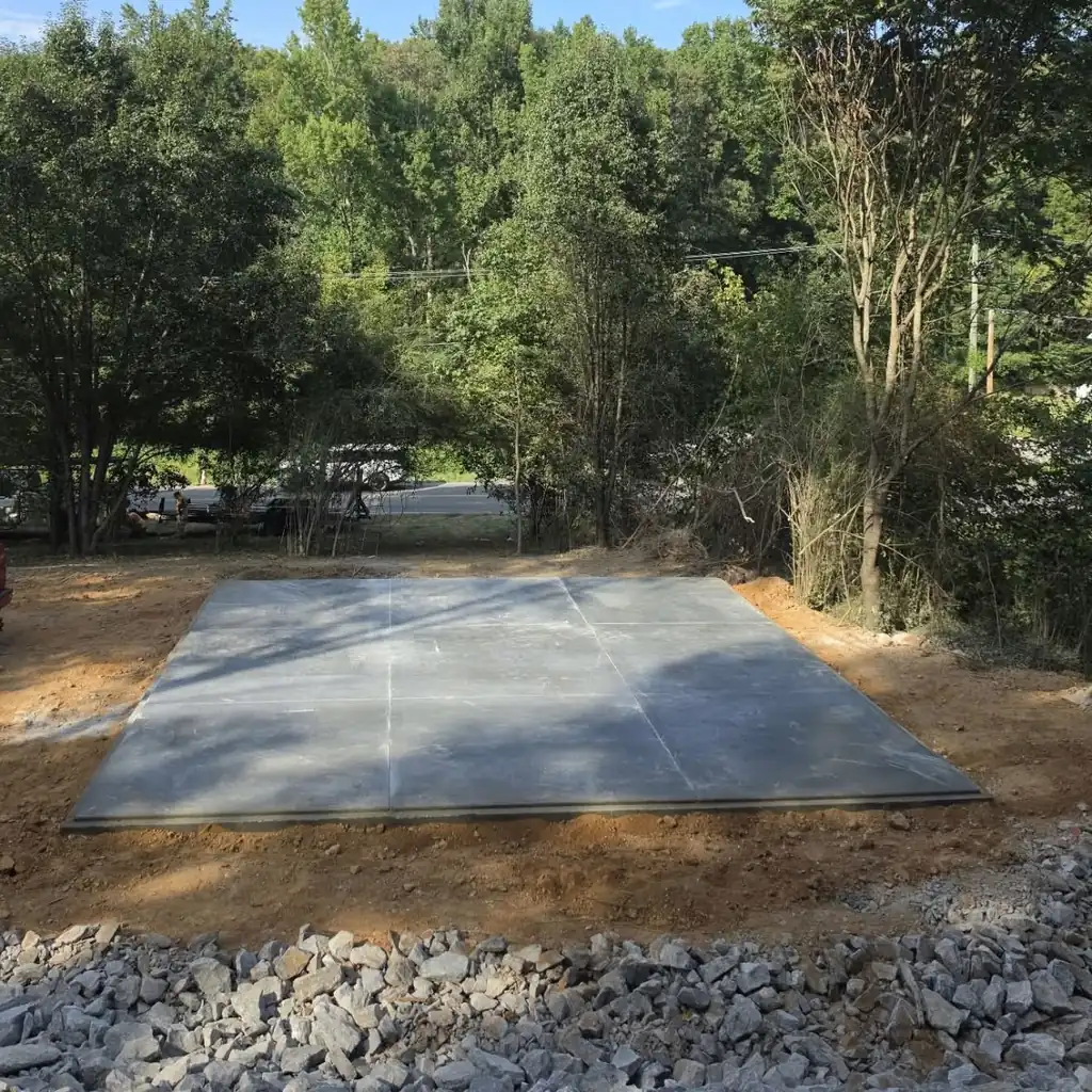Finished concrete building pad in Maryville, Tennessee