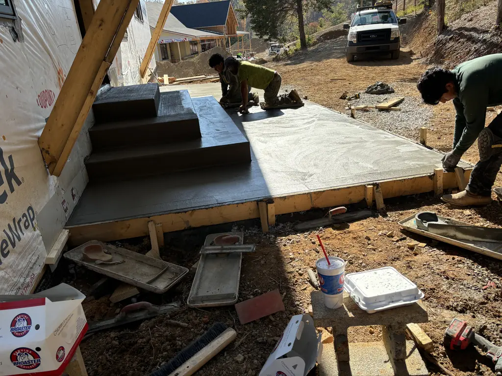 Forming a concrete slab at a new build in Maryville, Tennessee