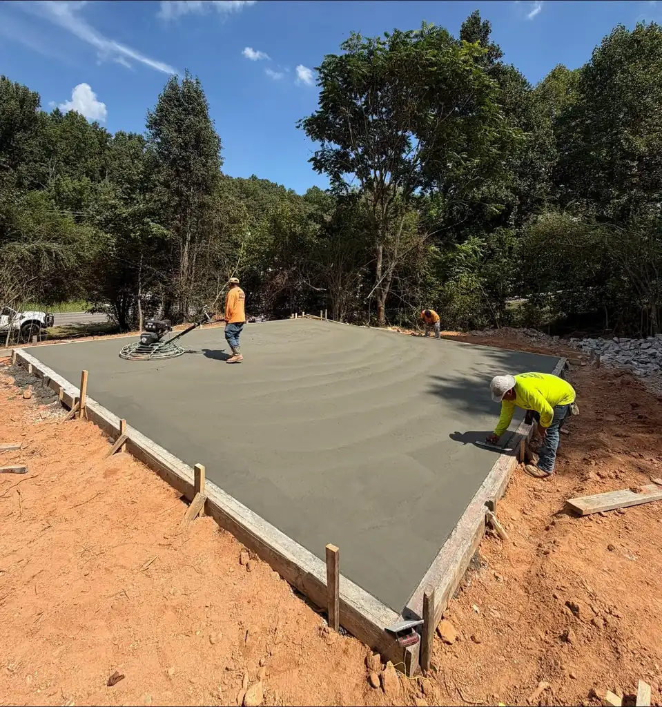 Step 04: the pour on a Maryville Concrete Pros job in Maryville, Tennessee