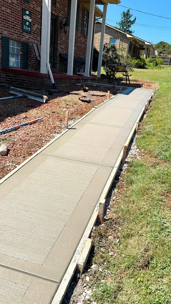 New concrete walkway poured and formed in Maryville, Tennessee